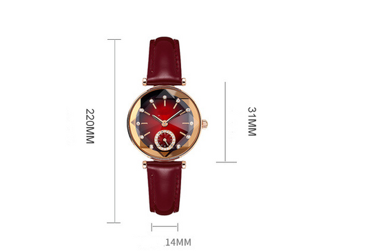 Reloj Pulsera Diamantes para Mujer con Correa de Cuero - Image 6