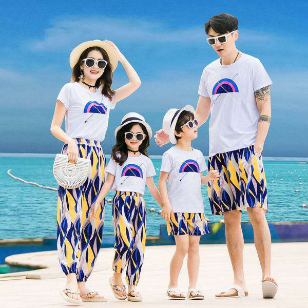 Ropa de Playa Familiar Manga Corta - Conjuntos a Juego para Padres e Hijos - Image 7