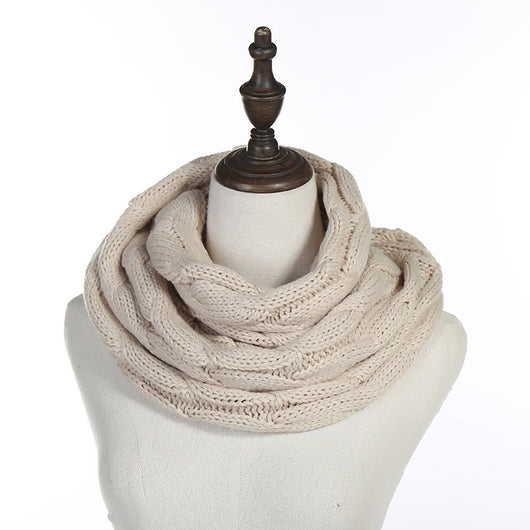 Bufanda Tejida Cálida de Color Liso para Mujer - Image 9
