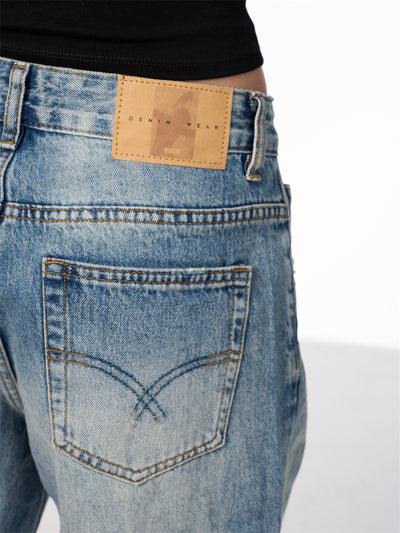 Jeans Vintage Rotos de Cintura Alta para Mujer - Azul Clásico - Image 24