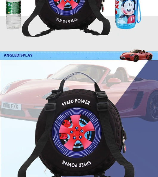 Mochila Pequeña para Niños Personalizada - Diseño 3D de Llanta para Kínder - Image 16