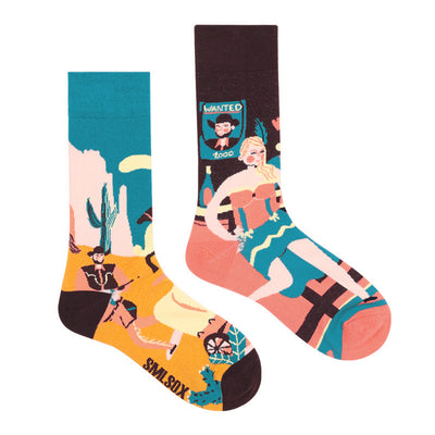 Calcetines Retro Asimétricos para Parejas - Algodón Cómodo Unisex - Image 41