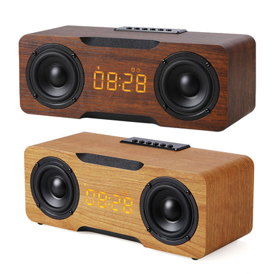 Reloj Parlante Bluetooth de Madera con Reproductor de Música