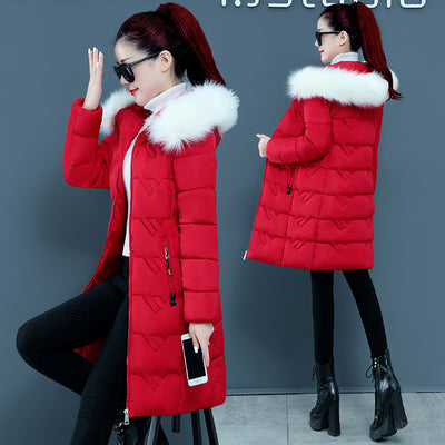 Chaqueta de Algodón con Capucha y Cuello de Piel Oversized para Talla Grande - Image 3