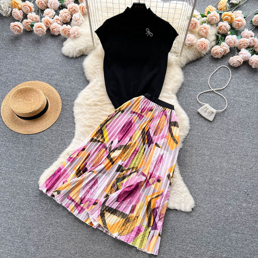 Conjunto de Dos Piezas: Blusa Plisada sin Mangas y Falda Diseño Exclusivo para Mujer - Image 30
