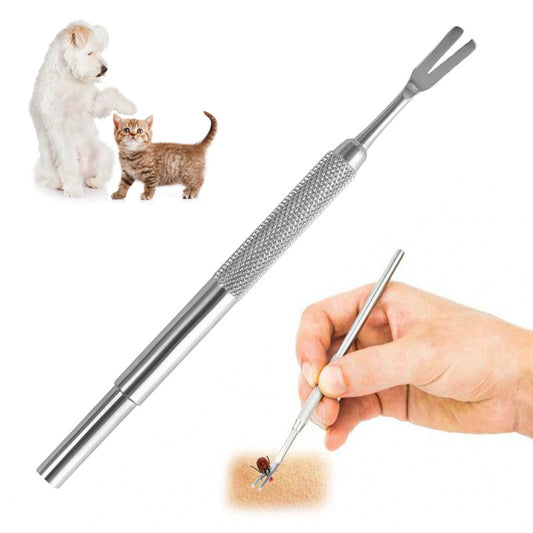 Pinzas de Acero Inoxidable para Extracción de Garrapatas - Herramienta Profesional para Mascotas