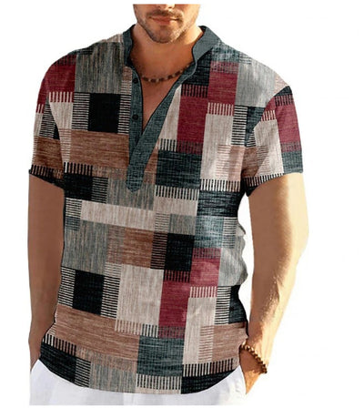 Camisa de Lino Estampada para Hombre - Primavera y Otoño - Image 6