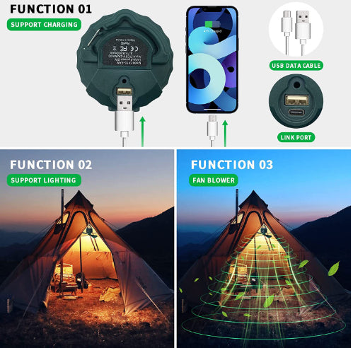 Tienda de Campaña Multifuncional con Ventilador y Lámpara LED - Image 11