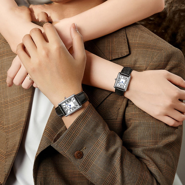 Reloj de Pareja Estilo Romano Resistente al Agua
