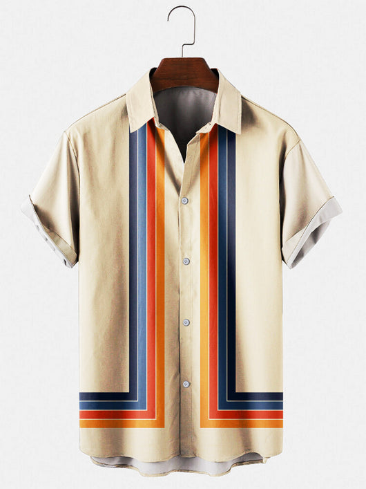 Camisa Suelta Estampada de Manga Corta para Hombre - Image 2