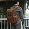 Mochila Vintage de Cuero Crazy Horse Gran Capacidad