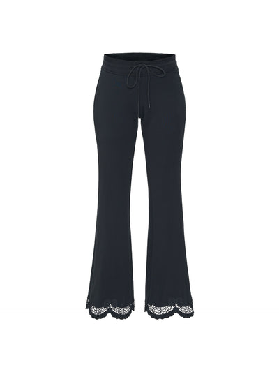 Pantalón Negro Cintura Alta con Cordón de Encaje para Mujer - Image 12