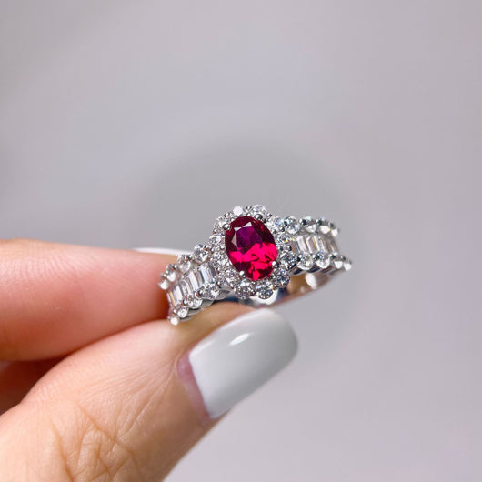 Anillo de Rubí Rojo Sangre de Paloma Vintage Elegante para Mujer - Image 11