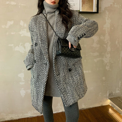 Abrigo de Lana con Cuello Tipo Blazer para Mujer - Estilo Temperamento - Image 10