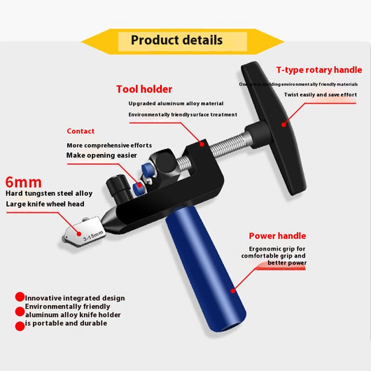 Kit Profesional Cortador de Azulejos y Vidrio con Abre Cerámicos - Image 5
