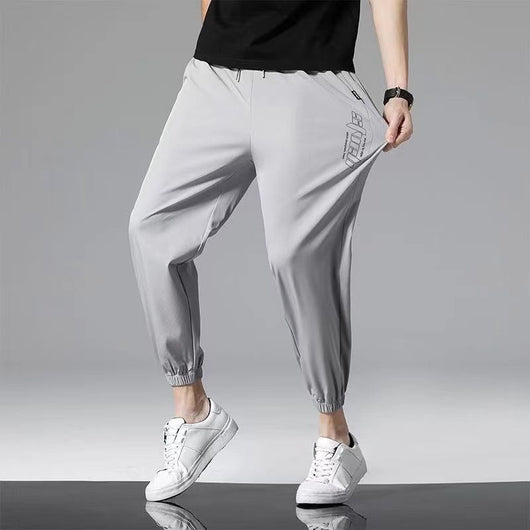 Pantalones Casuales de Seda de Hielo Transpirables Largo Tobillo Hombre Verano - Image 5