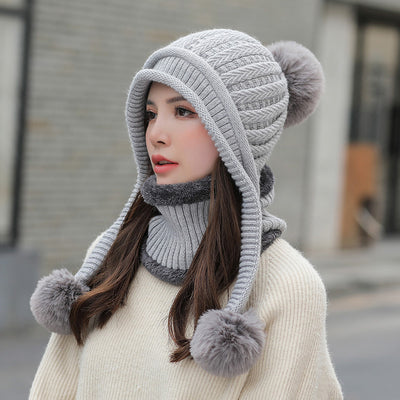 Gorro Tejido Plush Twist con Bola Colgante para Mujer - Image 11