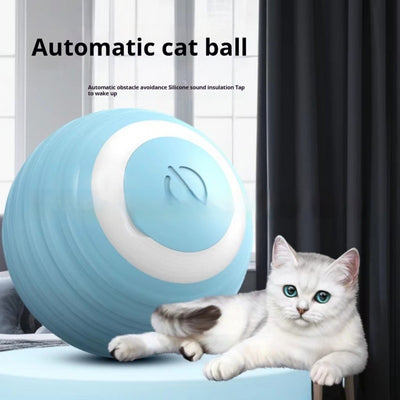Two pink smart cat toy balls with ridged texture and a power button, offering 60 minutes of play on a full charge. - Image 12