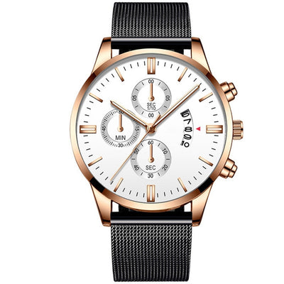 Reloj de Lujo para Hombre con Malla Metálica y Movimiento de Cuarzo - Image 28