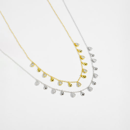 Collar Largo de Plata Esterlina 925 con Colgante de Circón en Forma de Pera - Image 11