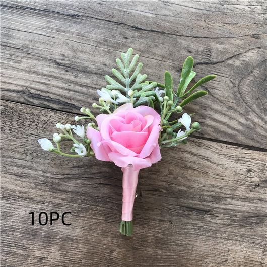 Corsage de Novia y Novio con Rosas de Seda Coreanas - Pequeños Capullos para Antes de la Boda - Image 18