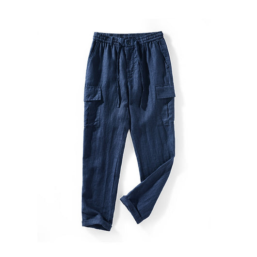 Pantalones de Lino Casuales Cintura Media Transpirables para Jóvenes - Image 7