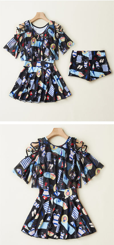 Traje de Baño Entero para Mujer con Falda Conservadora - Image 16