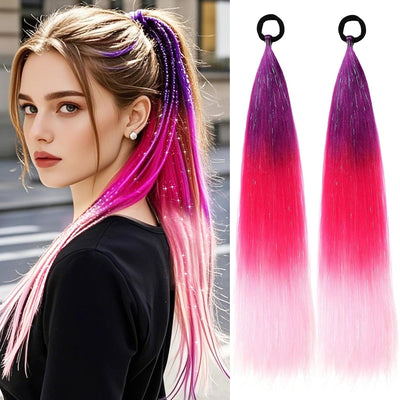 Peluca Coleta Estilo Boxeador Europeo Americano con Trenza Láser Silk - Image 3