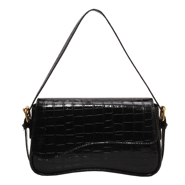 Bolso de Hombro Mujer Cuero PU Patrón Piedra con Hebilla Metálica - Image 6