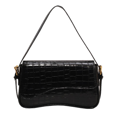 Bolso de Hombro Mujer Cuero PU Patrón Piedra con Hebilla Metálica - Image 6