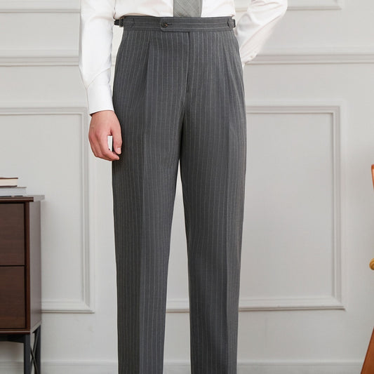 Pantalones Retro Napolitanos de Cintura Alta para Hombre