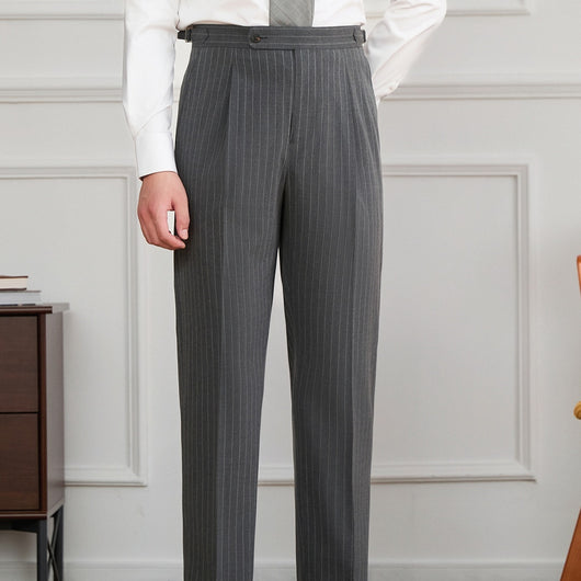 Pantalones Retro Napolitanos de Cintura Alta para Hombre