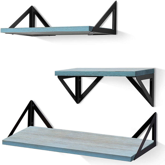Repisa Flotante de Madera Antigua con Soporte de Pared - Image 11