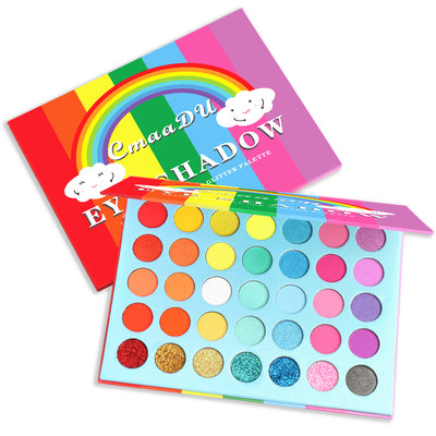 Paleta de Sombras Metalizadas Waterproof 35 Colores Rainbow Mate - Image 3