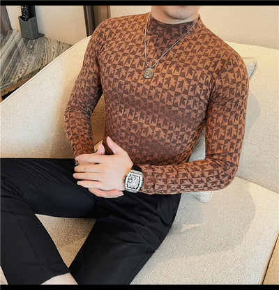 Camiseta Cuello Alzado Tendencia Moderna para Hombre - Image 12