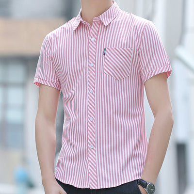 Camisa de Verano para Hombre a Rayas Resistente a Arrugas - Image 9