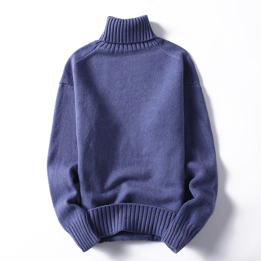 Suéter Cuello Alto para Hombre - Pullover Casual Invierno Colores Sólidos - Image 9