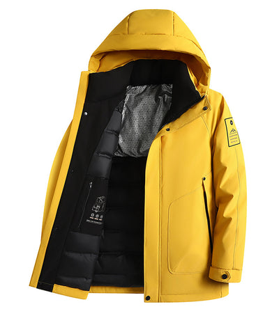 Chaqueta Impermeable con Capucha de Plumón de Pato Blanco - Image 25