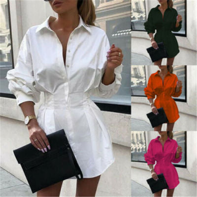 Blusa Clásica de Botones con Color Sólido para Mujer - Image 8