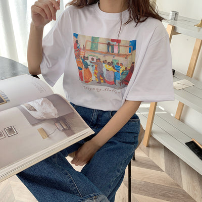 Blusa Suelta Manga Corta Mujer Diseño Retrato Japonés Exclusivo - Image 9