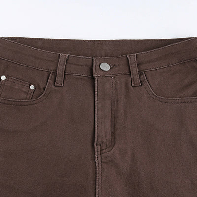 Pantalones Bootcut Café de Cintura Alta con Stretch para Mujer - Image 11