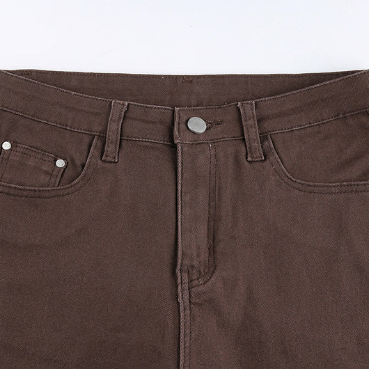 Pantalones Bootcut Café de Cintura Alta con Stretch para Mujer - Image 11