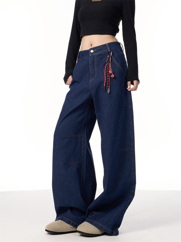 Jeans Retro Americano con Diseño de Cordón