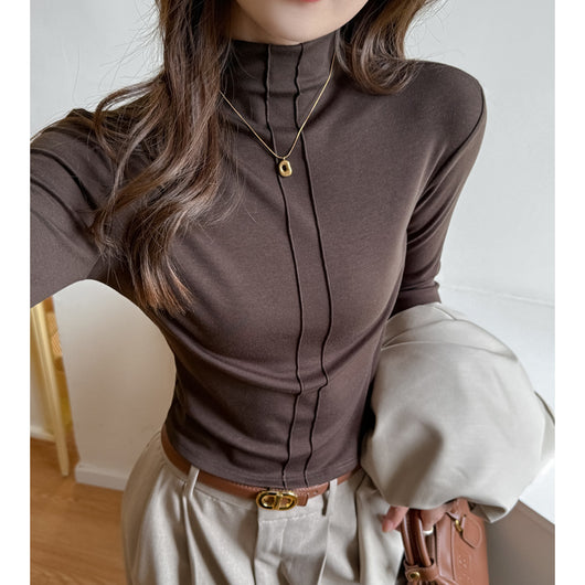 Blusa de Cuello Tortuga Manga Larga Versátil para Mujer - Image 8