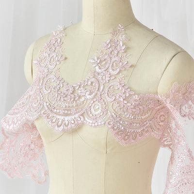 Accesorios de Encaje Secuencia Bordado para Boda con Efecto Pestañas - Image 48