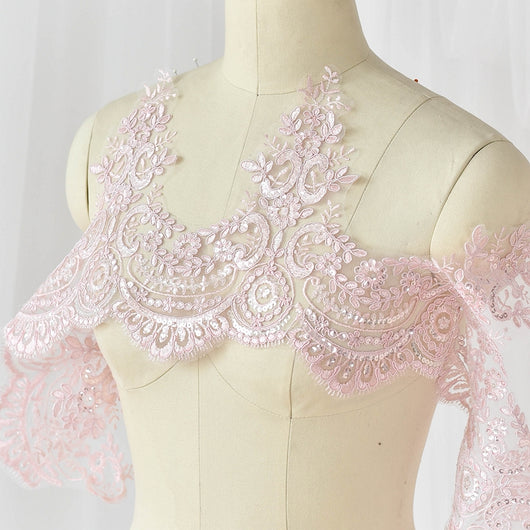 Accesorios de Encaje Secuencia Bordado para Boda con Efecto Pestañas - Image 48