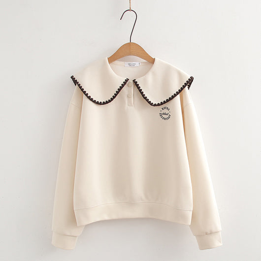Blusa Estilo Universitario Cuello Occidental Suelta y Versátil - Image 4