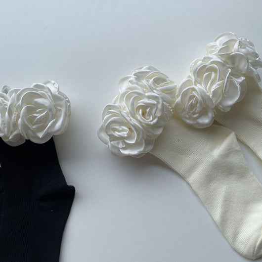 Calcetines Tubo de Algodón con Rayas Florales para Mujer - Image 11