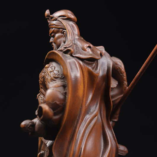 Estatua del Dios de la Riqueza Guan Yu - Talla en Boj Antiguo - Image 6