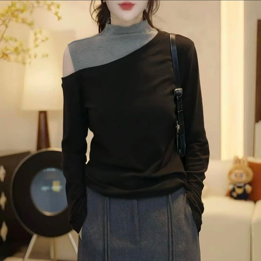 Blusa Bicolor con Efecto Reductor y Diseño Modular - Image 3
